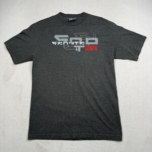 Vintage Senate Shirt Mens Medium Gray Logo Graphic Skate Tee Made USA Streetwear